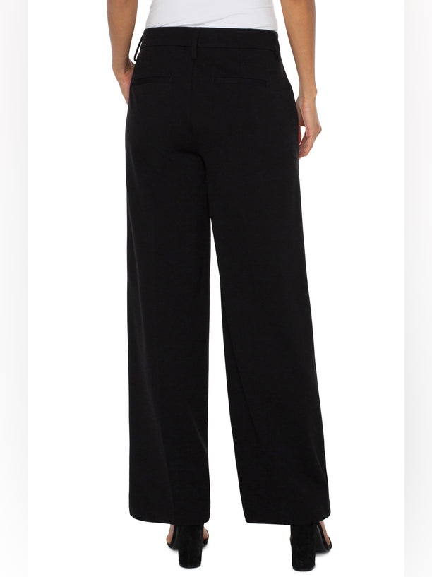 Kelsey Black High-Rise Wide-Leg Pants.(006)
